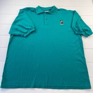 Disney Designs Vintage Polo Shirt men’s size XL Green Embroidered Mickey Mouse